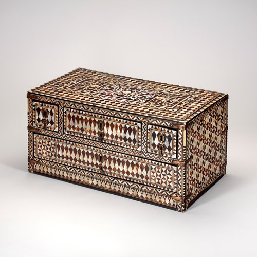 Ottoman writing box with mother of pearl and tortoiseshell